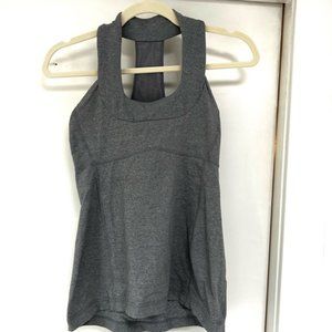 Lululemon Scoop Halter Neck Tank Gray Built In Bra 6